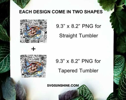 Edward Newgate 20oz Skinny Tumbler Template PNG, One Piece Skinny Tumbler Design PNG