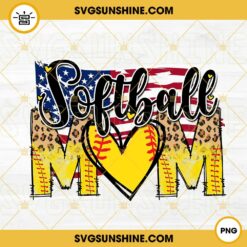 Softball Mom PNG, American Flag PNG, Sport Mom PNG Digital Download