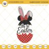 My 1st Easter Girl Embroidery File, Minnie Easter Bunny Embroidery Design