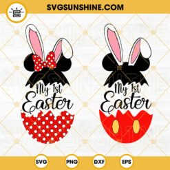 Mickey Minnie Happy Easter SVG, Easter Bunny SVG, Disney Easter Day SVG PNG DXF EPS Files