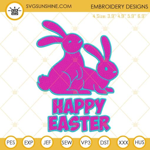 Naughty Easter Bunnies Embroidery Design, Easter Funny Embroidery File