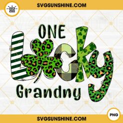 One Lucky Grandny PNG, Leopard Irish Clover PNG, St Patrick's Day Family PNG
