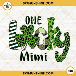 One Lucky Mimi PNG, Leopard Shamrock PNG, Retro St Patricks Day PNG Sublimation Design