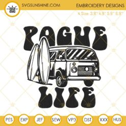 Pogue Life Embroidery Design, Hippie Van Embroidery File