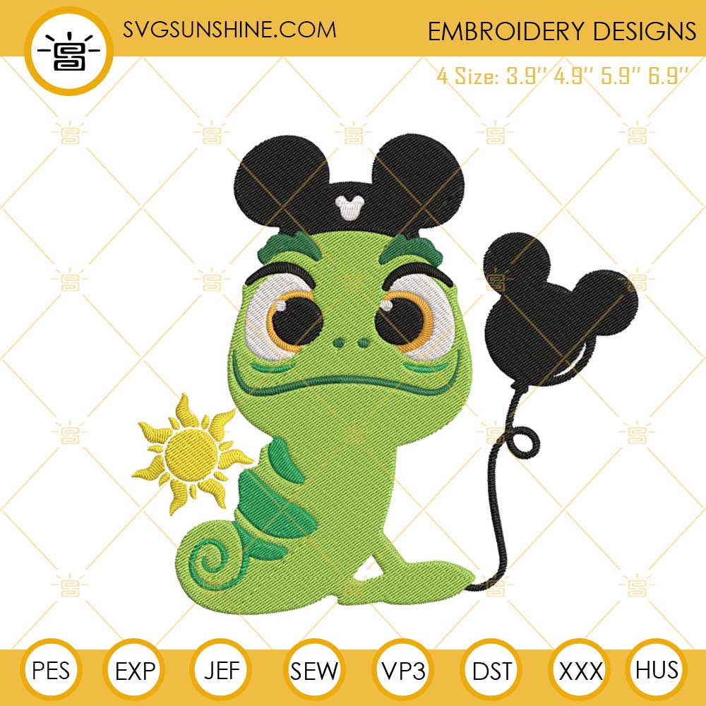 Pascal Tangled With Mouse Balloon Embroidery Design, Disney Cartoon  Embroidery File
