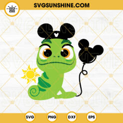 Pascal Tangled Mickey Balloon SVG, Rapunzel SVG, Cute Disney Cartoon SVG PNG DXF EPS