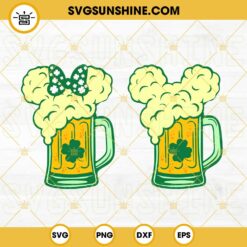 Patricks Day Mouse Ears Beer Mug SVG, Disney Drink SVG, Irish Day SVG PNG DXF EPS