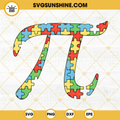 Pi Puzzle SVG, Elementary Teacher SVG, Math SVG, Autism Awareness Pi Day SVG PNG DXF EPS Cricut Files