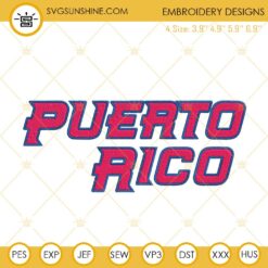 Puerto Rico Baseball Embroidery Designs, Puerto Rico Beisbol Embroidery Files