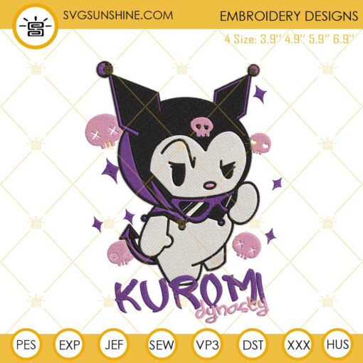 Kuromi Dynasty Embroidery Design, Hello Kitty Characters Embroidery File
