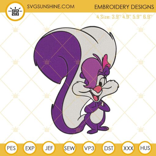 Fifi La Fume Embroidery Files, Tiny Toon Adventures Characters Embroidery Designs
