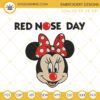 Minnie Mouse Red Nose Day Embroidery Design File Download