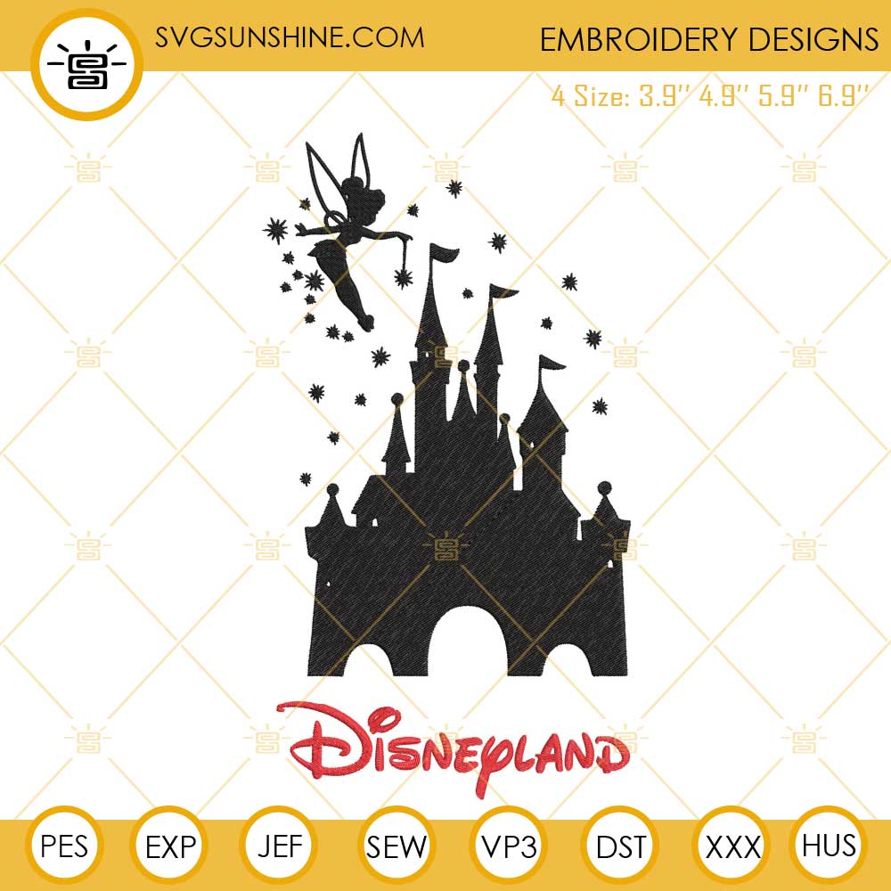 Disneyland Machine Embroidery Designs, Fairy Castle Embroidery Files