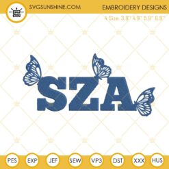 SZA Butterfly Embroidery Designs, SOS Tour 2023 Embroidery Files