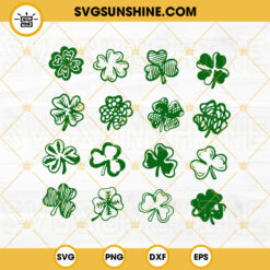 Shamrocks SVG Bundle, Four Leaf Clover SVG, St. Patrick's Day SVG PNG DXF EPS Cricut File
