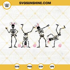 Skeleton Easter Bunny Dancing SVG, Funny Easter SVG PNG DXF EPS Files For Cricut