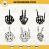 Skeleton Hands SVG Bundle, Middle Finger SVG, Peace Sign SVG, Rock Hand SVG, Funny Skull SVG