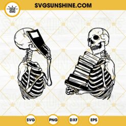 Skeleton Reading SVG Bundle, Funny Library SVG, World Book Day SVG PNG DXF EPS
