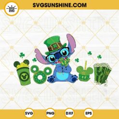 Stitch Leprechaun SVG, Lucky Vibes SVG, Green Clover SVG, Disney Snacks St Patricks Day SVG PNG DXF EPS Files