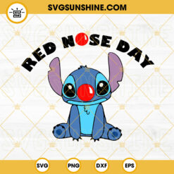 Stitch Red Nose Day SVG, Fund Raising SVG, Funny Red Nose SVG PNG DXF EPS Cricut Designs