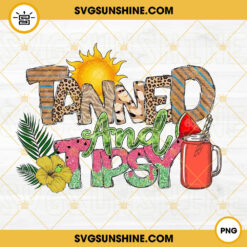 Tanned And Tipsy PNG, Retro Summer PNG, Fancy Drinks PNG, Beach Vacation PNG