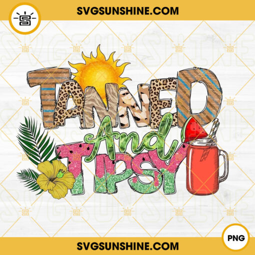 Tanned And Tipsy PNG, Retro Summer PNG, Fancy Drinks PNG, Beach Vacation PNG