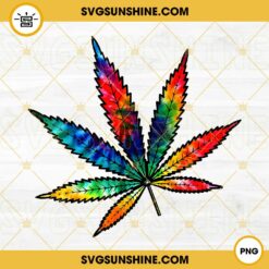 Tie Dye Weed Leaf PNG, Rainbow Pot Leaf PNG, 420 PNG, Marijuana PNG Digital Download