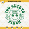 Too Cute Pinch Smiley Lucky Beanie SVG, Clover SVG, Irish SVG, Retro St Patricks Day SVG PNG DXF EPS