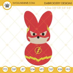 The Flash Easter Peep Embroidery File, Superhero Bunny Embroidery Design