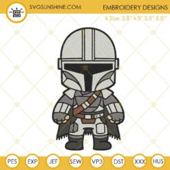 Baby Boba Fett Embroidery Design, Star Wars Mandalorian Embroidery File