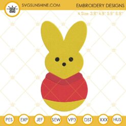 Winnie Pooh Peep Embroidery Design, Funny Easter Bunny Embroidery File
