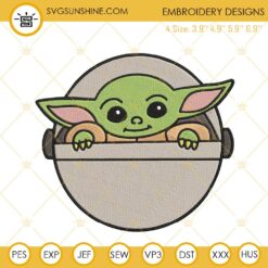 Baby Yoda Embroidery File, Mandalorian Embroidery Design