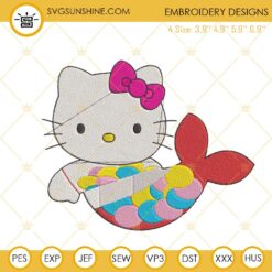 Hello Kitty Mermaid Machine Embroidery Design Files