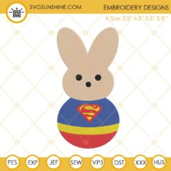 Superman Easter Peep Bunny Machine Embroidery Design File