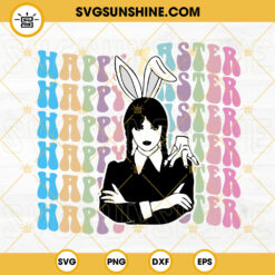 Wednesday Addams Happy Easter SVG, Wednesday Bunny SVG, Easter Day 2023 SVG PNG DXF EPS