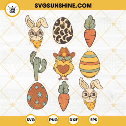 Howdy Easter SVG, Cowhide Easter Eggs SVG, Flower Cowboy Boots SVG, Western Easter SVG