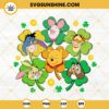 Winnie The Pooh Four Leaf Clover SVG, Lucky Vibes SVG, Disney Friends St Patricks Day SVG PNG DXF EPS