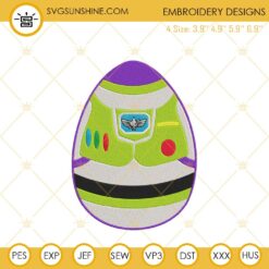 Buzz Lightyear Easter Egg Embroidery Design, Toy Story Easter Embroidery File