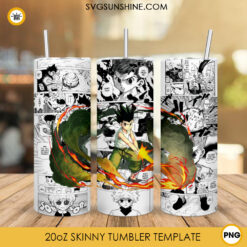 Gon Freecss 20oz Skinny Tumbler Wrap Design, Anime Hunter X Hunter Tumbler Digital PNG