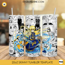 Kurapika 20oz Skinny Tumbler Wrap Design, Hunter X Hunter Tumbler PNG Sublimation