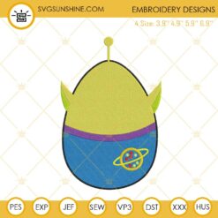 Little Green Men Easter Egg Machine Embroidery Files, Toy Story Easter Embroidery Designs