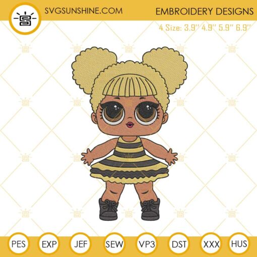 Lol Doll Queen Bee Embroidery Design, Lol Surprise Embroidery File