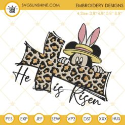 He Is Risen Mickey Mouse Embroidery Design, Jesus Easter Embroidery File