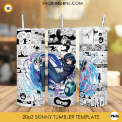 Haku 20oz Tumbler Wrap Template PNG, Naruto Shippuden Skinny Tumbler Wrap PNG