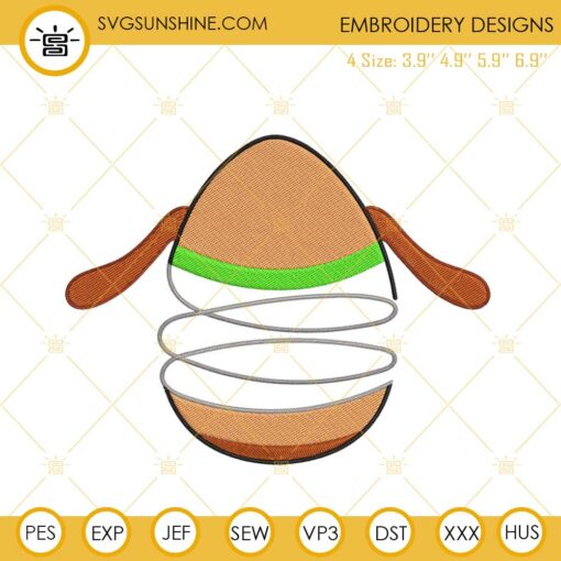 Slinky Dog Easter Egg Machine Embroidery File, Toy Story Easter Embroidery Design Download