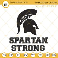 Spartan Strong Embroidery File, We Are All Spartans Embroidery Design
