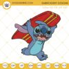 Stitch Surfing Embroidery Designs, Lilo And Stitch Summer Beach Embroidery Files