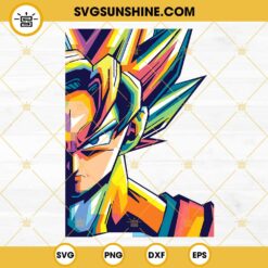 Goku Super Saiyan Rainbow SVG, Dragon Ball SVG PNG DXF EPS Cut Files