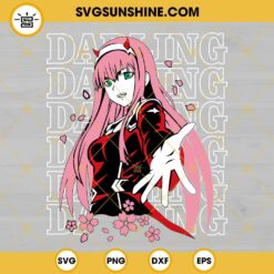 Zero Two Darling SVG, Japanese Anime Girl SVG PNG DXF EPS Cricut Silhouette