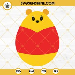 Pooh Bear Easter Egg SVG, Winnie The Pooh Easter SVG, Easter Disney SVG PNG DXF EPS